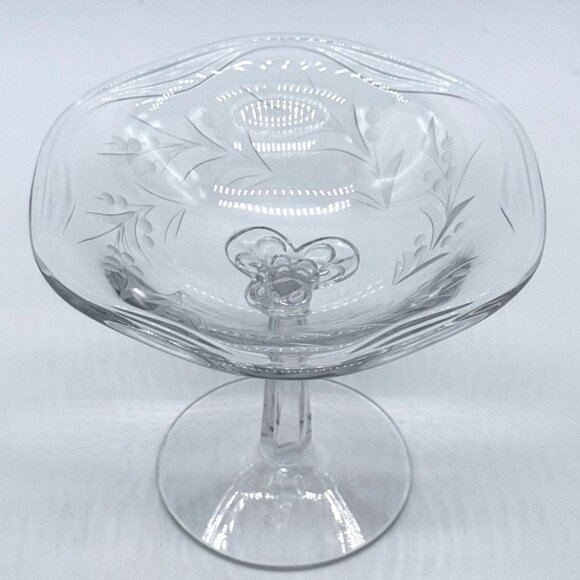 Fostoria Other - Vtg. Fostoria Cynthia Etch Coronet Comport 5" tall